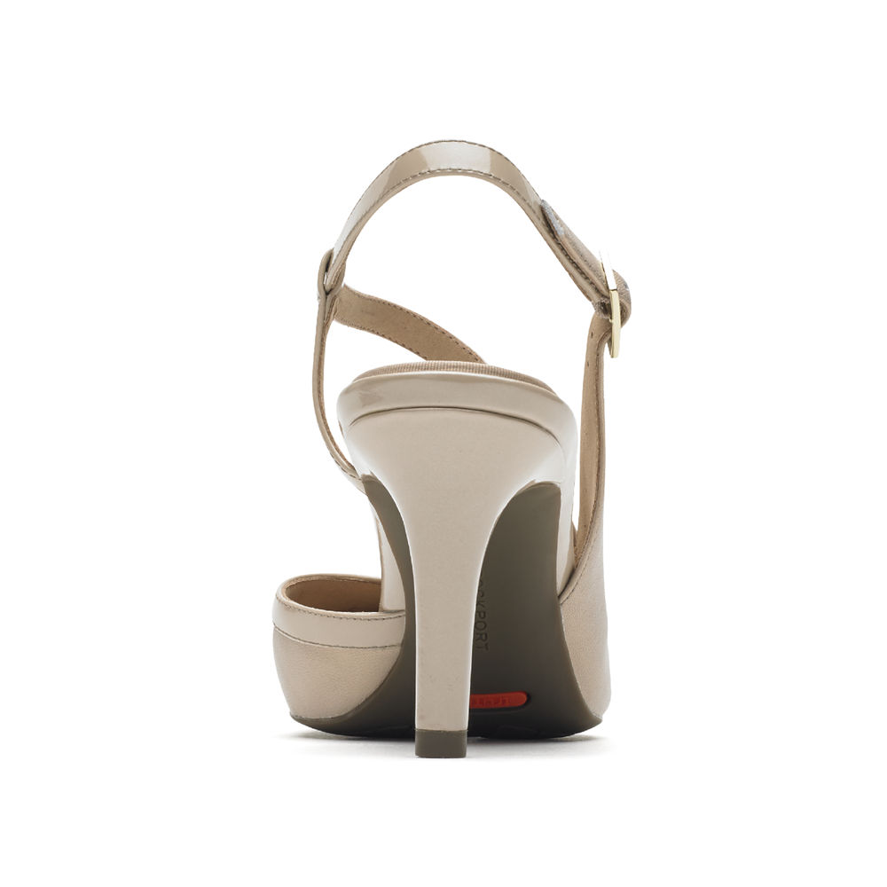 Pumps Rockport Mujer Mexico - Total Motion Slingback Beige - VGBLM5369